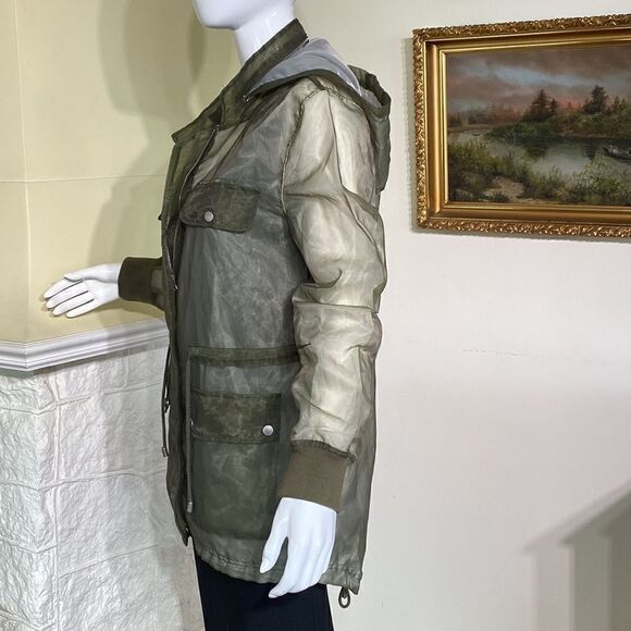 💐HOST PICK 💐 SFW Green Lightweight Hooded Spring Anorak Jacket Outerwear - Picture 4 of 15